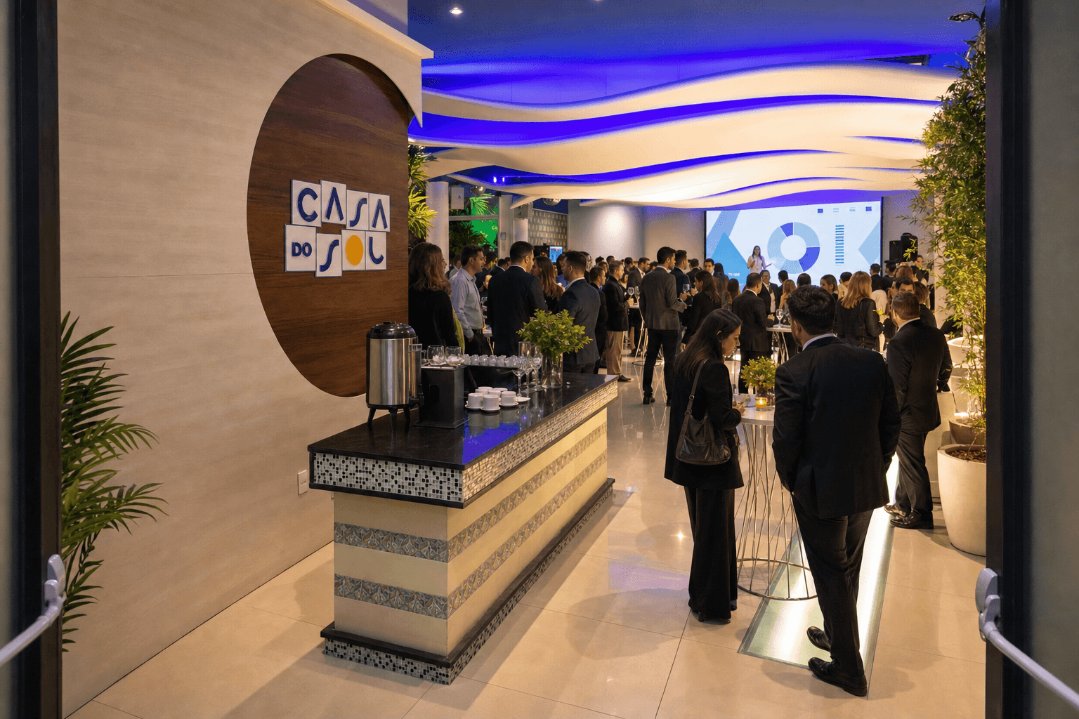 Casa do Sol Cidade Nova em evento corporativo com apresentação